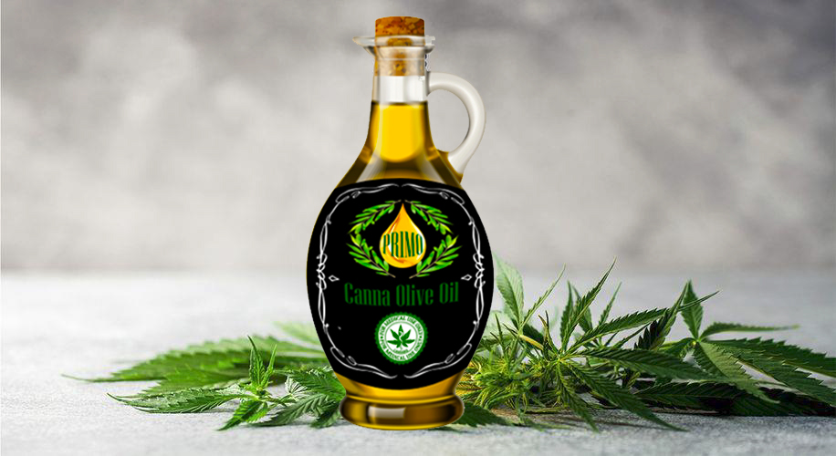 Primo Brands Inc Canna Olive Oil with leaves